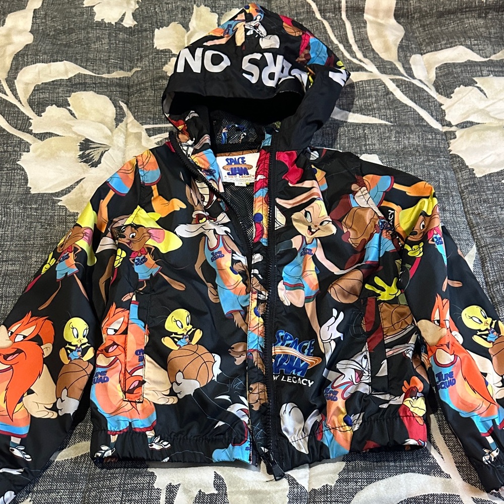 Space Jam Black Cartoon Jacket members only
